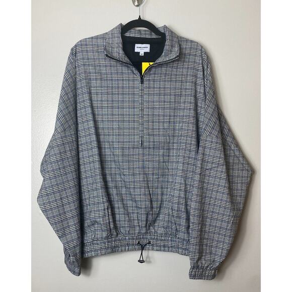 Urban Outfitters Other - NWT BOBBLEHAUS URBAN OUTFITTERS JACKET MENS PLAID TARTAN HALF ZIP GREY